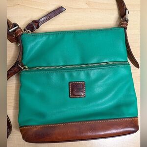 Dooney & Bourke Green and Brown Nylon Crossbody Bag